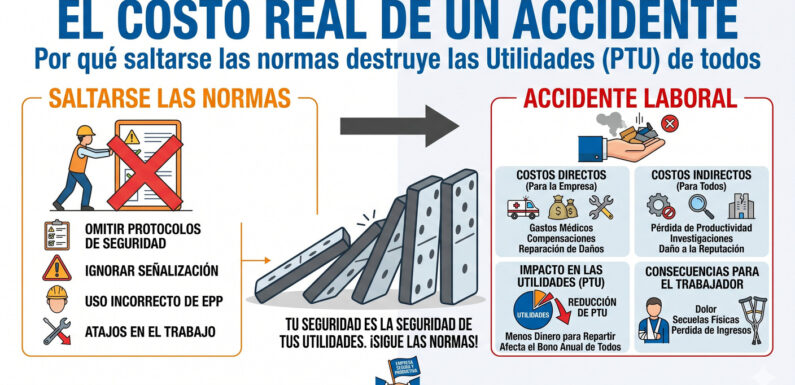 El costo real de un accidente: Por qué saltarse las normas destruye las Utilidades (PTU) de todos